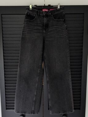 SPANX Black High-Rise Wide Leg Jeans